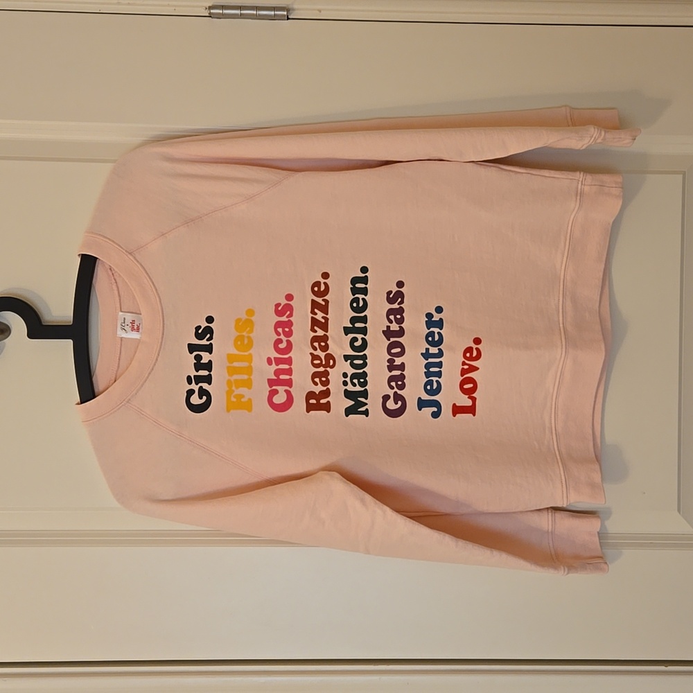 J.Crew x Girls Inc. "Girls" Color, Sunwashed Pink, Size Small